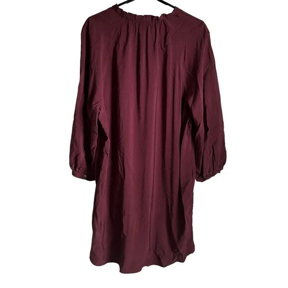 Whistles NWT Burgundy Enora Dress Size Medium Relaxed Fit Long Sleeve Pockets - Picture 4 of 10
